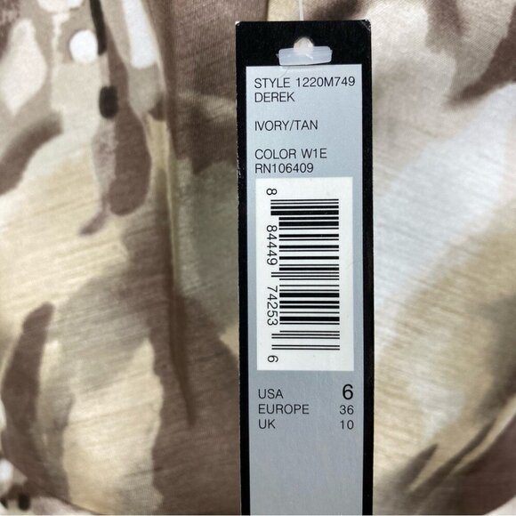 Tahari ASL Womens NWT Tan Derek Floral Square Neck‎ Sleeveless Party Dress 6/C36 - Picture 9 of 11